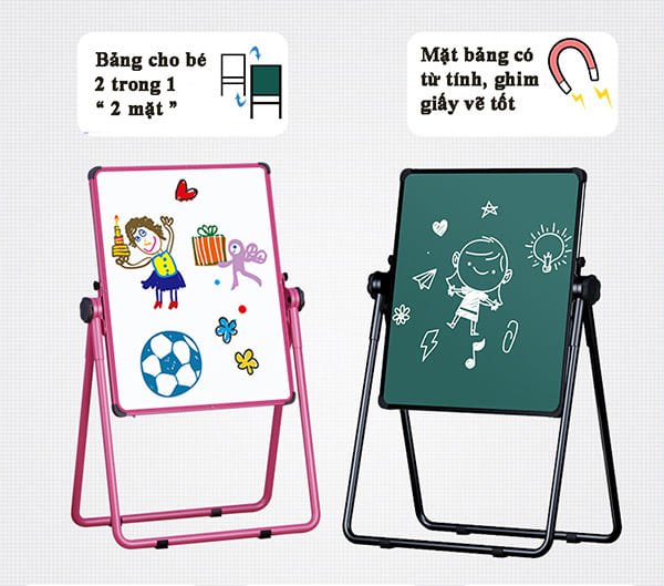 Bảng flipchart cho bé 2 mặt