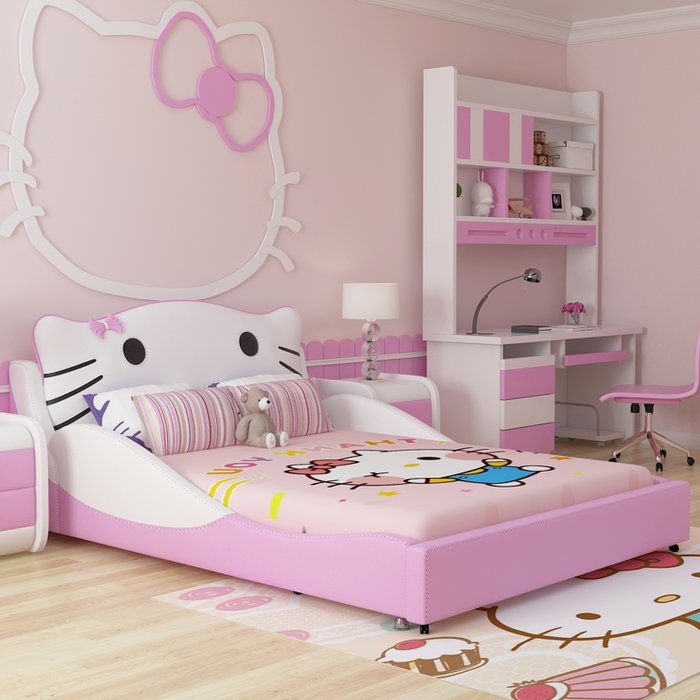 Giường ngủ hình Mèo Hello Kitty sẽ là sự lựa chọn hoàn hảo cho bé gái yêu thích những người bạn thú cưng đáng yêu. Với thiết kế độc đáo và bắt mắt, giường sẽ không chỉ là nơi bé ngủ mà còn là món đồ chơi giúp bé vui chơi và học tập. Bên cạnh đó, giường còn đảm bảo tiêu chuẩn an toàn và chất lượng cao, giúp phụ huynh yên tâm.