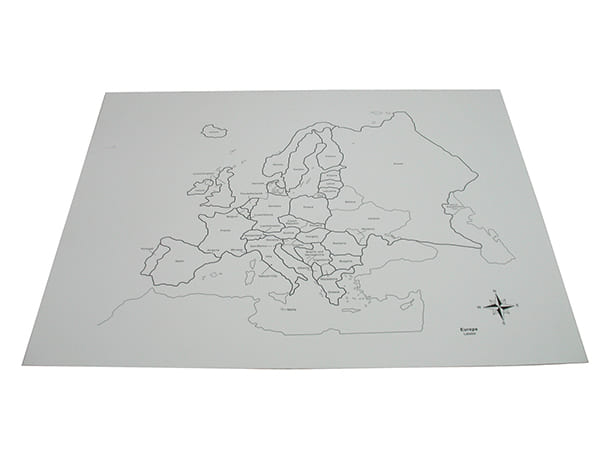 Bản đồ Châu Âu không màu