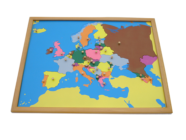 Ghép Hình Châu Âu Khung Gỗ Sồi - Giáo Cụ Montessori Địa Lý