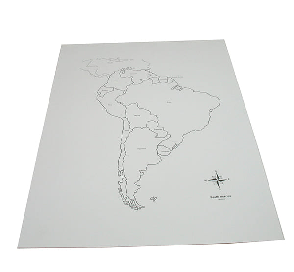 Bản đồ Nam Mỹ có tên các nước